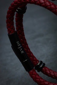 Red Double leather bracelet