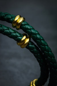 Classic Double Leather Bracelet - Royal Green Edition