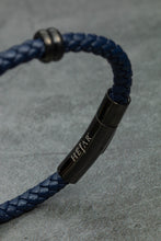 Load image into Gallery viewer, Classic Single Leather Bracelet - Navy Blue Edition
