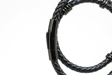 Load image into Gallery viewer, All Black Double Leather Bracelet
