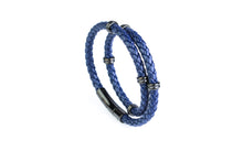 Load image into Gallery viewer, Double Navy Leather Bracelet
