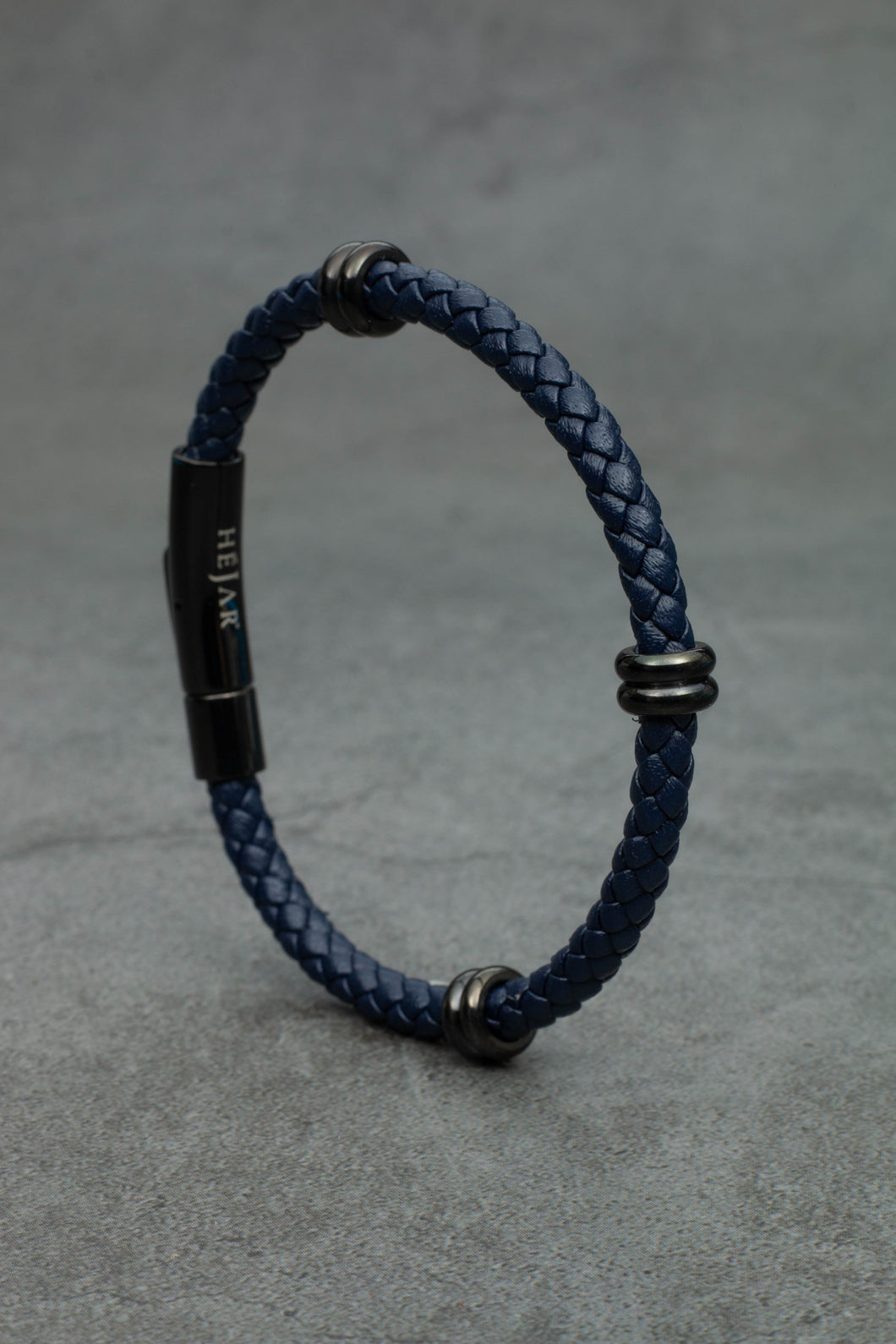 Classic Single Leather Bracelet - Navy Blue Edition