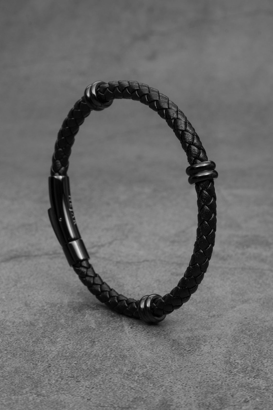 Classic Single Leather Bracelet - Royal Black Edition