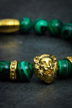 Load image into Gallery viewer, Malachite Lion Bracelet
