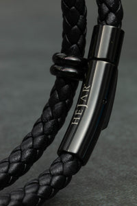 Classic Double Leather Bracelet - Royal Black Edition