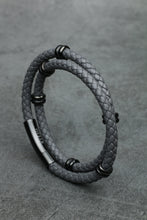 Load image into Gallery viewer, Classic Double Leather Bracelet - Gray Edition
