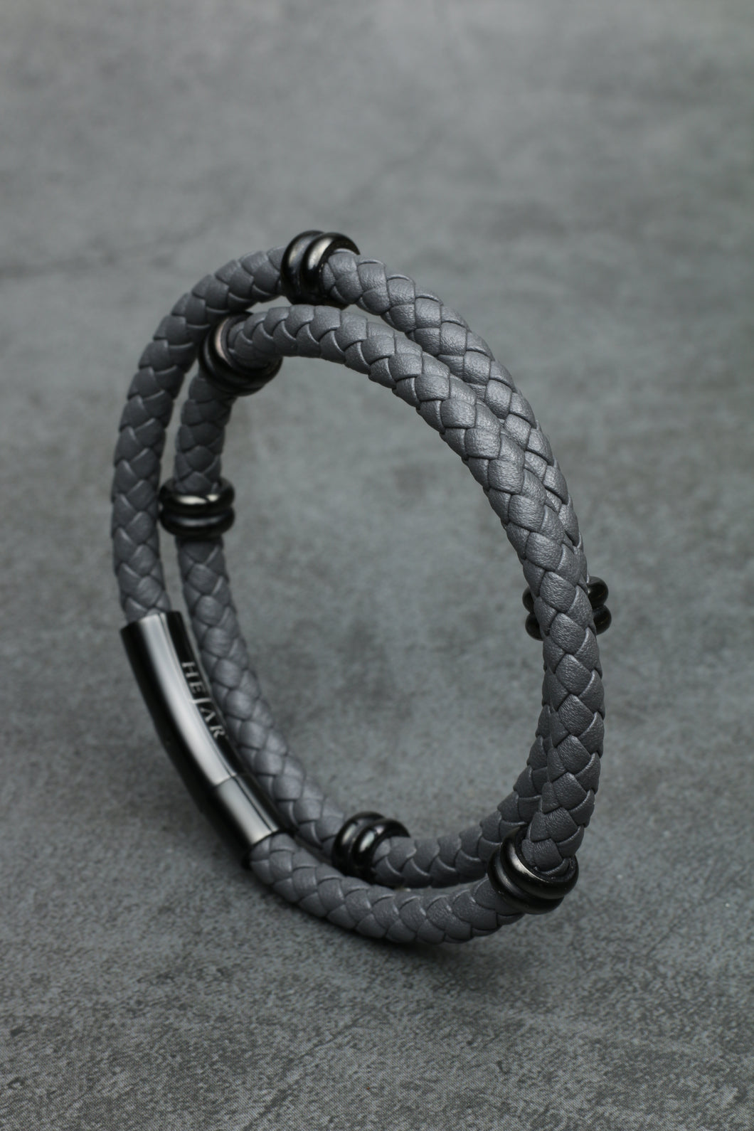 Classic Double Leather Bracelet - Gray Edition