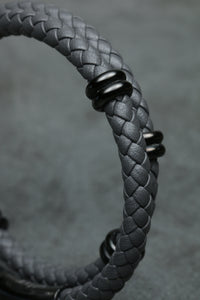 Classic Double Leather Bracelet - Gray Edition