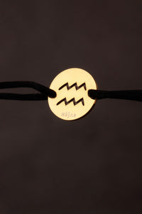 Aquarius - Gold Plated Ribbon Bracelets